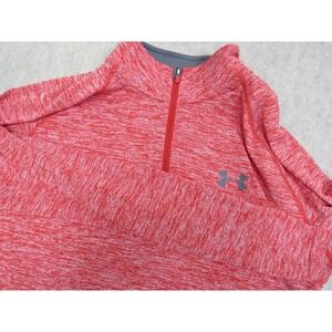 Under Armour Mens HeatGear Tech 1/4 Zip Pullover Red Space Dye Heather Medium